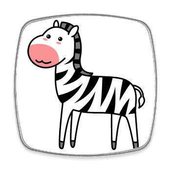 Zebra Comic Animal - Magnet carré - blanc - Devant