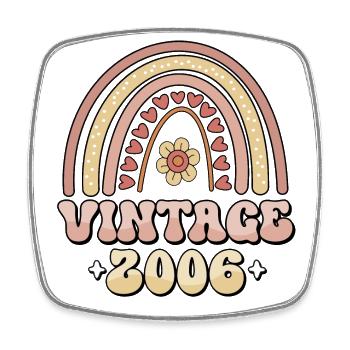 Vintage 2006 Retro Vintage Birthday Gift - Square fridge magnet - white - Front