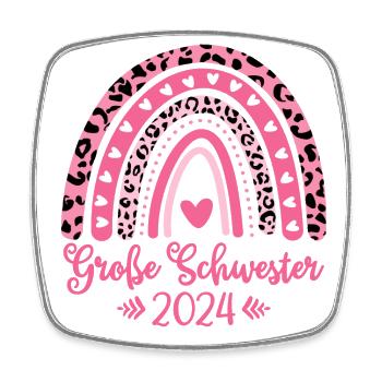 Große Schwester 2024 - Viereckiger Kühlschrankmagnet - Weiß - Vorne