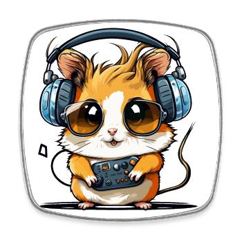 Hamster Beats - Square fridge magnet - white - Front
