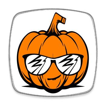 Citrouille d’Halloween drôle - Magnet carré - blanc - Devant