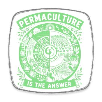 Permaculture Is The Answer - Square fridge magnet - white - Front