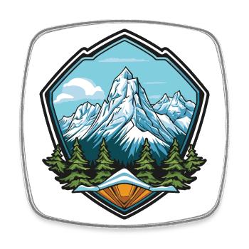 Berge Wandern Symbol - Viereckiger Kühlschrankmagnet - Weiß - Vorne