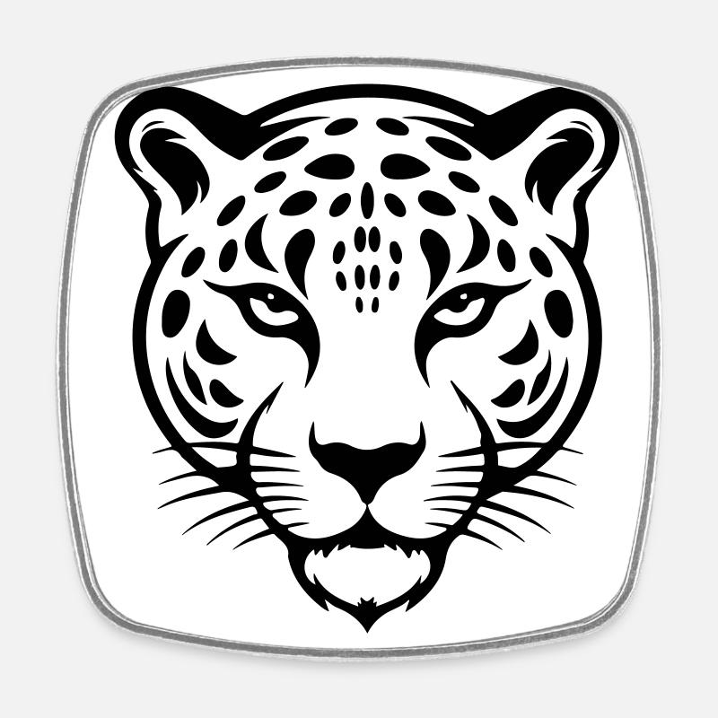 Tête de guépard - Magnet carré - blanc