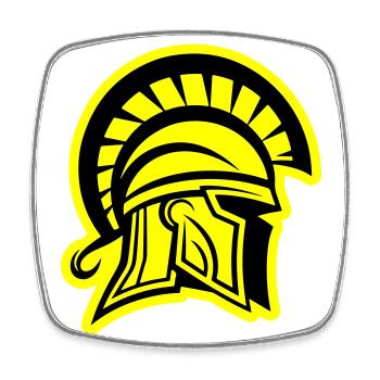 Spartan Head Warrior Sparta Helmet - Square fridge magnet - white - Front