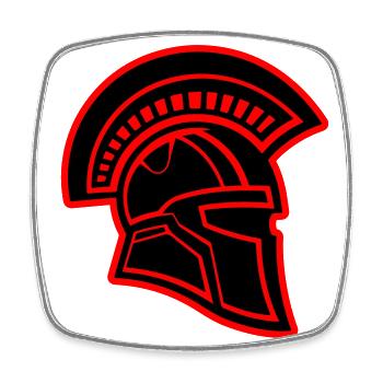 Spartan Head Warrior Sparta Helmet - Square fridge magnet - white - Front