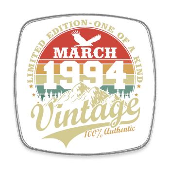 Mars 1994 Vintage Vintage cadeau d’anniversaire - Magnet carré - blanc - Devant