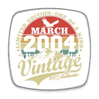 Mars 2004 Vintage Vintage cadeau d’anniversaire - Magnet carré - blanc - Devant