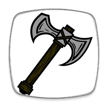 Axe Element - Square fridge magnet - white - Front