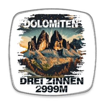 Drei Zinne Wandern Dolomiten Souvenir Andenken - Viereckiger Kühlschrankmagnet - Weiß - Vorne