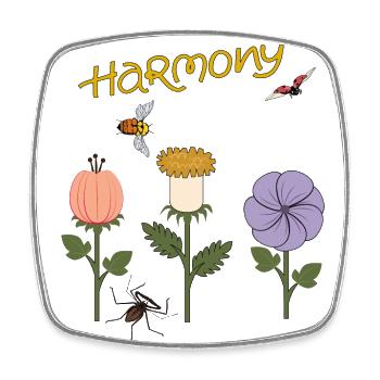Harmony Flowers - Square fridge magnet - white - Front