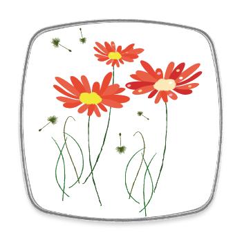 Daisies - Square fridge magnet - white - Front