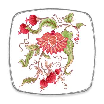 Floral Vine Ornament - Square fridge magnet - white - Front
