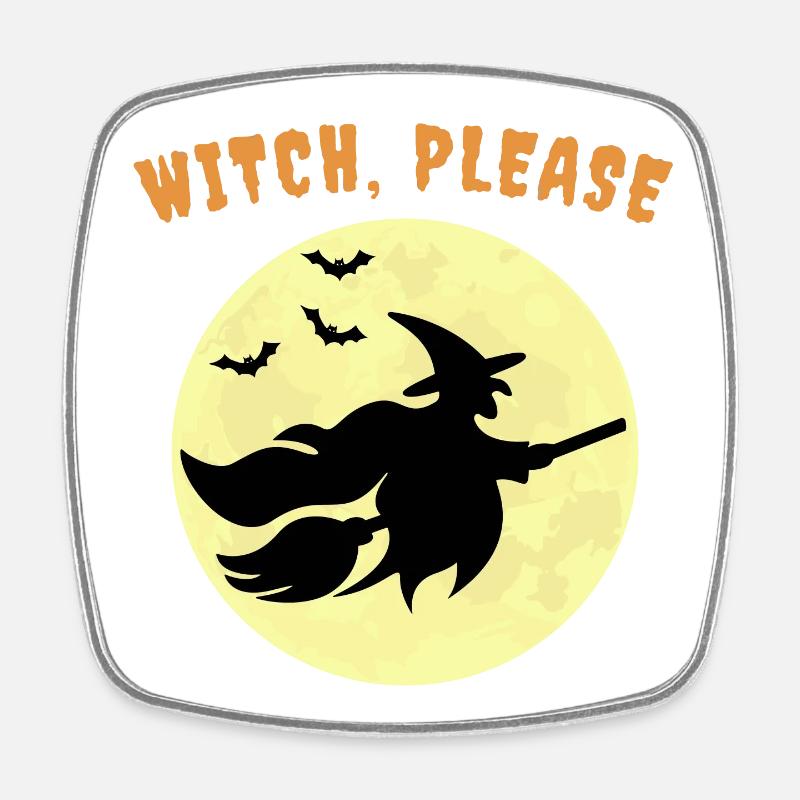 Hexe, bitte Halloween - Viereckiger Kühlschrankmagnet - Weiß