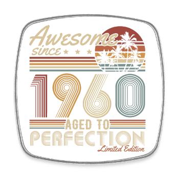 Cadeau rétro d’anniversaire vintage des années 1960 - Magnet carré - blanc - Devant