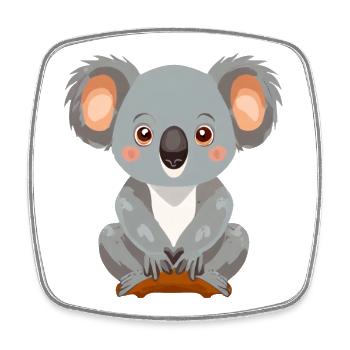 Koala - Viereckiger Kühlschrankmagnet - Weiß - Vorne