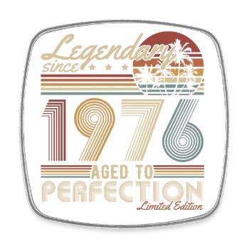 Legendary Since 1976 Vintage Birthday Gift - Square fridge magnet - white - Front