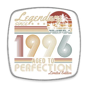 Legendär seit 1996 Jahrgang Geburtstag Geschenk - Viereckiger Kühlschrankmagnet - Weiß - Vorne