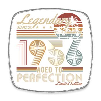 Légendaire depuis 1956 Cadeau d’anniversaire vintage - Magnet carré - blanc - Devant