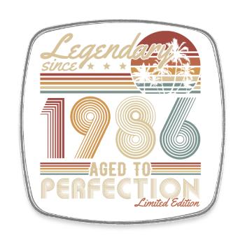Légendaire depuis 1986 Cadeau d’anniversaire vintage - Magnet carré - blanc - Devant