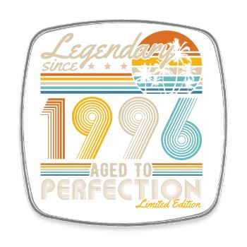 Legendär seit 1996 Jahrgang Geburtstag Retro - Viereckiger Kühlschrankmagnet - Weiß - Vorne