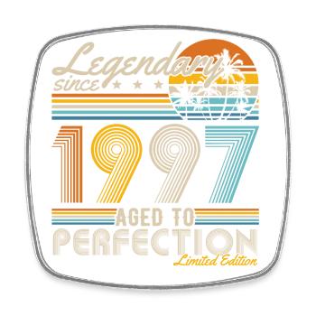 Légendaire Depuis 1997 Vintage Anniversaire Rétro - Magnet carré - blanc - Devant