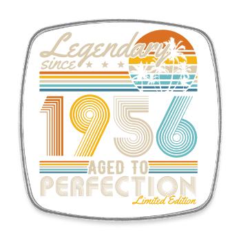 Légendaire Depuis 1956 Vintage Anniversaire Rétro - Magnet carré - blanc - Devant