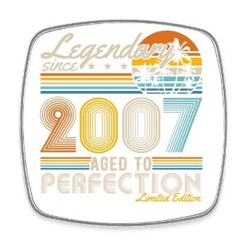 Légendaire depuis 2007 Vintage Anniversaire Rétro - Magnet carré - blanc - Devant