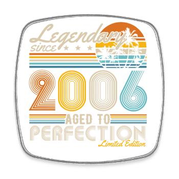 Legendary Since 2006 Vintage Birthday Retro - Square fridge magnet - white - Front