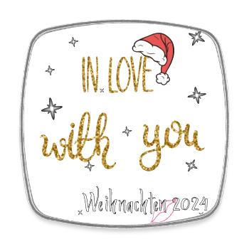 Christmas in Love - Square fridge magnet - white - Front