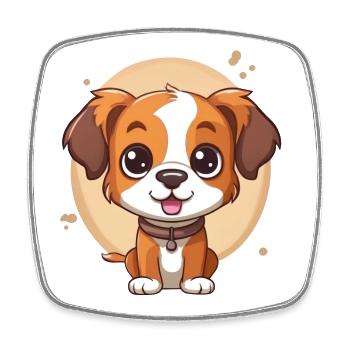 Cute puppy - Square fridge magnet - white - Front
