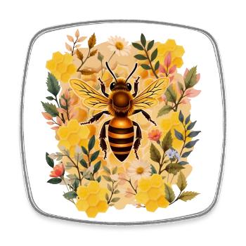 Imker, Imker, Bienen, Blumen & Wachs - Viereckiger Kühlschrankmagnet - Weiß - Vorne