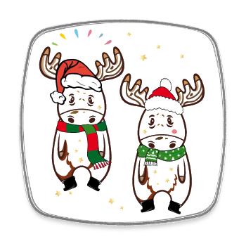 Christmas, Reindeer - Square fridge magnet - white - Front