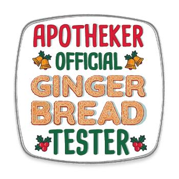 Apotheker Xmas Lebkuchen Tester Weihnachten - Viereckiger Kühlschrankmagnet - Weiß - Vorne