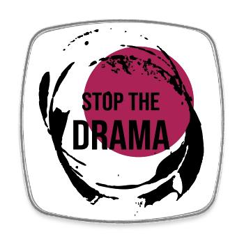 Stop The Drama Geschenk - Viereckiger Kühlschrankmagnet - Weiß - Vorne