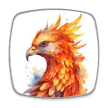 Phoenix - Square fridge magnet - white - Front