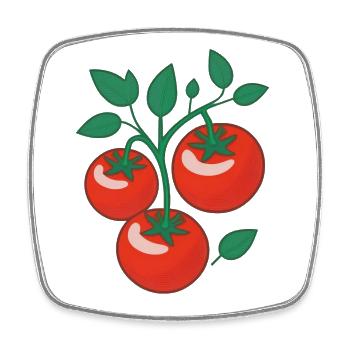 Tomaten - Viereckiger Kühlschrankmagnet - Weiß - Vorne