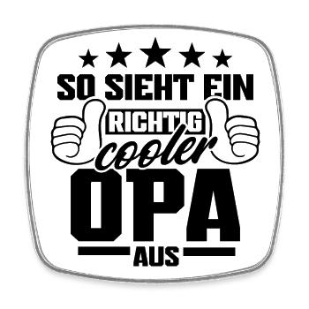 So sieht ein richtig cooler Opa aus - Viereckiger Kühlschrankmagnet - Weiß - Vorne