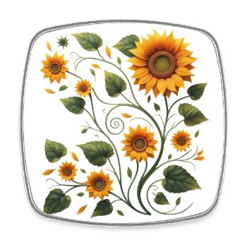 Sonnenblumenranke Sonnenblume Sonnenblumenstrauß - Viereckiger Kühlschrankmagnet - Weiß - Vorne