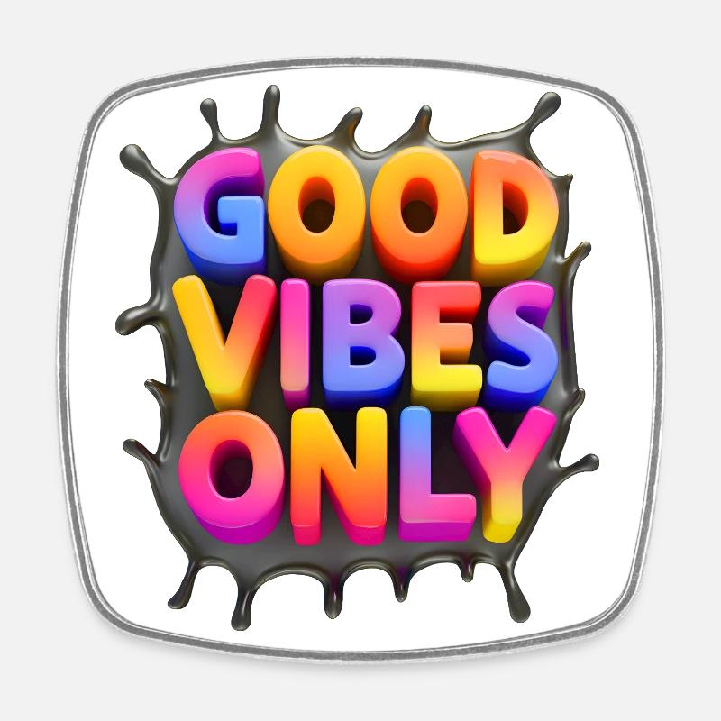 VIBES 🌈 - Square fridge magnet - white