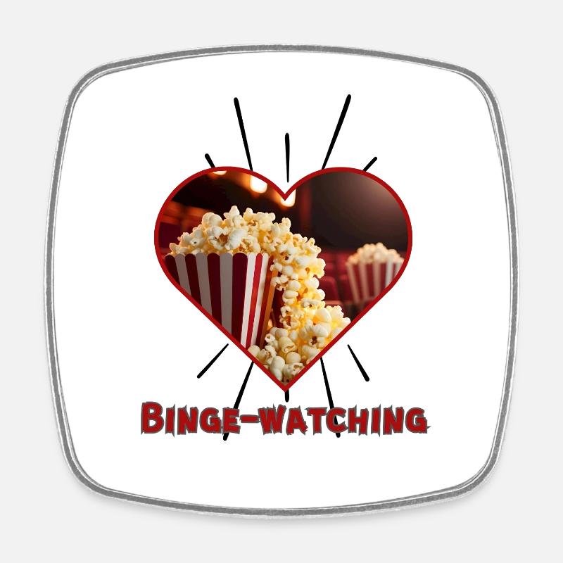 J’adore le binge watching - Magnet carré - blanc