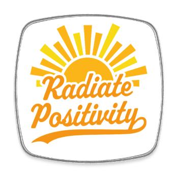 Strahlen Sie Positivität aus - Viereckiger Kühlschrankmagnet - Weiß - Vorne