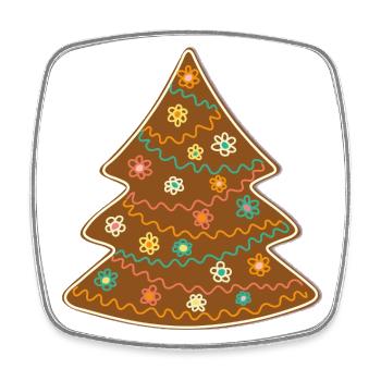 Niedlicher Lebkuchen Weihnachtsbaum Kids DekoTanne - Viereckiger Kühlschrankmagnet - Weiß - Vorne