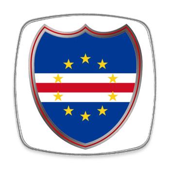 Cap-Vert (Cape Verde_Wappen) - Magnet carré - blanc - Devant