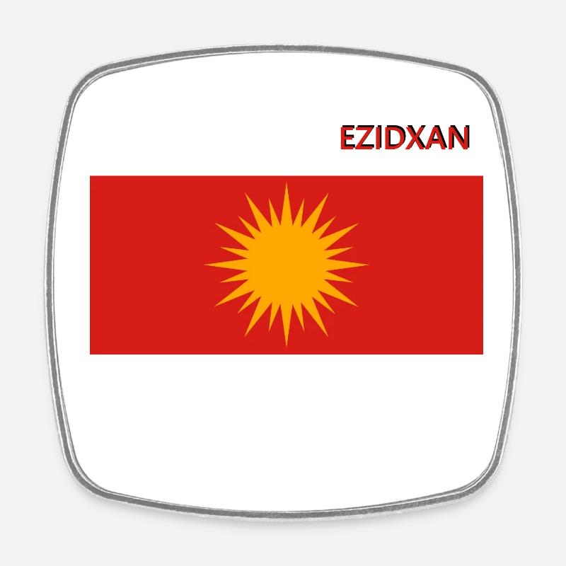 Drapeau ezidxan drapeau ezidi - Magnet carré - blanc