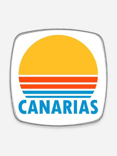 Canarias (split sun) - Square fridge magnet - white