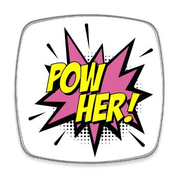 Farben änderbar | Pow her Frau Energie Power - Viereckiger Kühlschrankmagnet - Weiß - Vorne