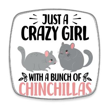 Chinchilla - Viereckiger Kühlschrankmagnet - Weiß - Vorne