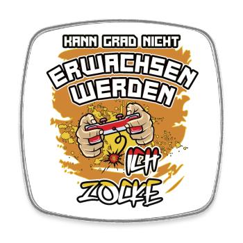 "...Ich zocke". Lustiges Design Für Gamer / Zocker - Viereckiger Kühlschrankmagnet - Weiß - Vorne