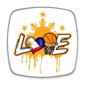 Philippines Filipino Flag Basketball I Cadeau - Magnet carré - blanc - Devant